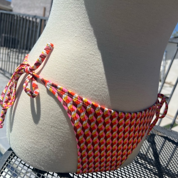 🧡Women's Ribbed Side-Tie Scoop Front High Leg Extra Cheeky Bikini Bottom only - Picture 3 of 16